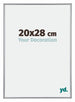 Annecy Plastique Cadre Photo 20x28cm Argent De Face Mesure | Yourdecoration.fr