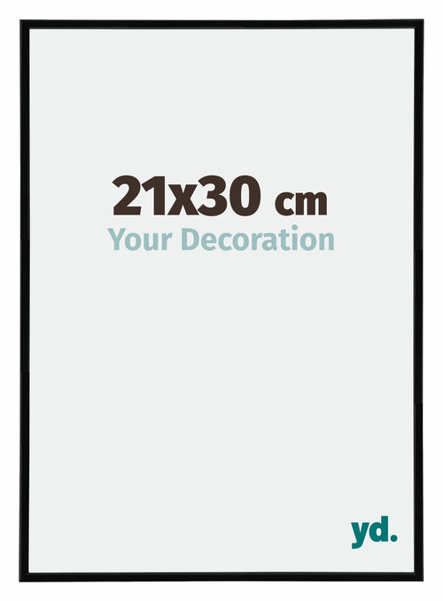 Annecy Plastique Cadre Photo 21x30cm Noir Brillant Mesure | Yourdecoration.fr