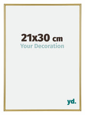 Annecy Plastique Cadre Photo 21x30cm Or De Face Mesure | Yourdecoration.fr
