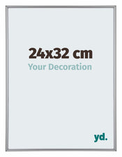 Annecy Plastique Cadre Photo 24x32cm Argent De Face Mesure | Yourdecoration.fr