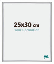 Annecy Plastique Cadre Photo 25x30cm Argent De Face Mesure | Yourdecoration.fr