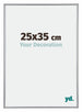 Annecy Plastique Cadre Photo 25x35cm Argent De Face Mesure | Yourdecoration.fr