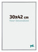 Annecy Plastique Cadre Photo 30x42cm Argent De Face Mesure | Yourdecoration.fr