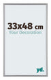 Annecy Plastique Cadre Photo 33x48cm Argent De Face Mesure | Yourdecoration.fr