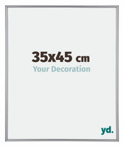 Annecy Plastique Cadre Photo 35x45cm Argent De Face Mesure | Yourdecoration.fr