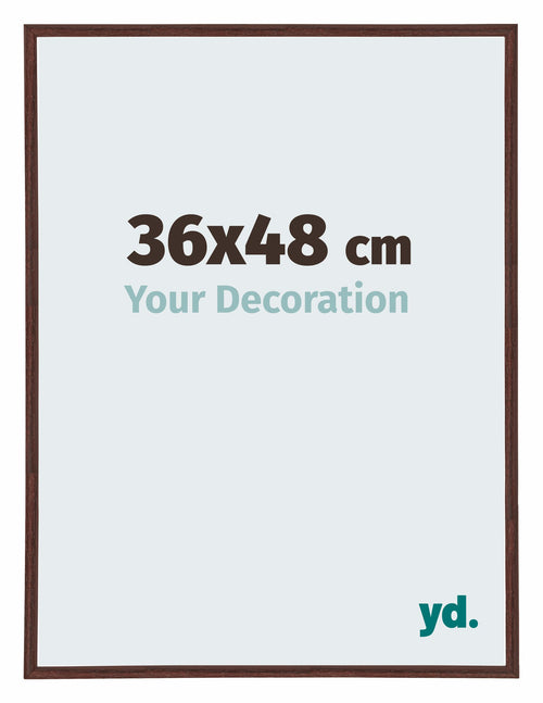 Annecy Plastique Cadre Photo 36x48cm Brun De Face Mesure | Yourdecoration.fr