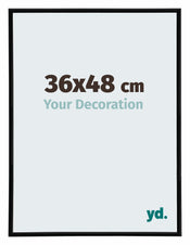 Annecy Plastique Cadre Photo 36x48cm Noir Mat De Face Mesure | Yourdecoration.fr