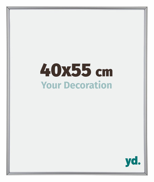 Annecy Plastique Cadre Photo 40x55cm Argent De Face Mesure | Yourdecoration.fr