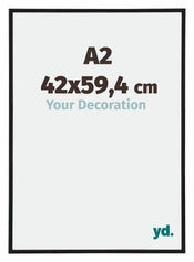 Annecy Plastique Cadre Photo 42x59 4cm A2 Noir Mat De Face Mesure | Yourdecoration.fr