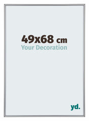Annecy Plastique Cadre Photo 49x68cm Argent De Face Mesure | Yourdecoration.fr