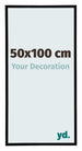 Annecy Plastique Cadre Photo 50x100cm Noir Brillant De Face Mesure | Yourdecoration.fr