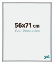 Annecy Plastique Cadre Photo 56x71cm Argent De Face Mesure | Yourdecoration.fr