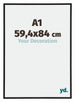 Annecy Plastique Cadre Photo 59 4x84cm A1 Noir Mat De Face Mesure | Yourdecoration.fr