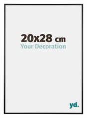 Austin Aluminium Cadre Photo 20x28cm Noir Brillant De Face Mesure | Yourdecoration.fr