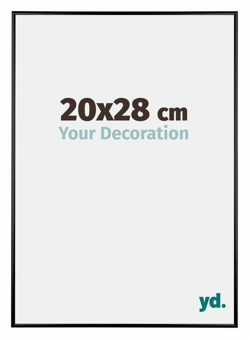 Austin Aluminium Cadre Photo 20x28cm Noir Brillant De Face Mesure | Yourdecoration.fr
