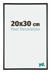 Austin Aluminium Cadre Photo 20x30cm Noir Brillant De Face Mesure | Yourdecoration.fr
