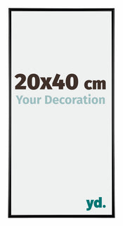 Austin Aluminium Cadre Photo 20x40cm Noir Brillant De Face Mesure | Yourdecoration.fr