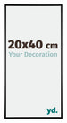 Austin Aluminium Cadre Photo 20x40cm Noir Brillant De Face Mesure | Yourdecoration.fr