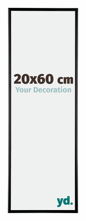 Austin Aluminium Cadre Photo 20x60cm Noir Brillant De Face Mesure | Yourdecoration.fr