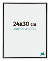 Austin Aluminium Cadre Photo 24x30cm Noir Brillant De Face Mesure | Yourdecoration.fr
