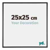 Austin Aluminium Cadre Photo 25x25cm Noir Brillant De Face Mesure | Yourdecoration.fr