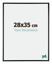 Austin Aluminium Cadre Photo 28x35cm Noir Brillant De Face Mesure | Yourdecoration.fr