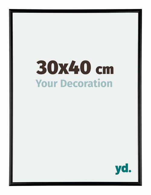 Austin Aluminium Cadre Photo 30x40cm Noir Brillant De Face Mesure | Yourdecoration.fr