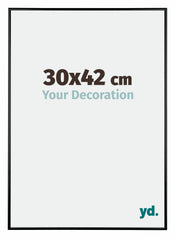 Austin Aluminium Cadre Photo 30x42cm Noir Brillant De Face Mesure | Yourdecoration.fr