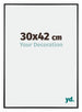Austin Aluminium Cadre Photo 30x42cm Noir Brillant De Face Mesure | Yourdecoration.fr