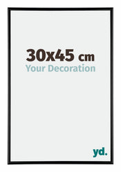 Austin Aluminium Cadre Photo 30x45cm Noir Brillant De Face Mesure | Yourdecoration.fr