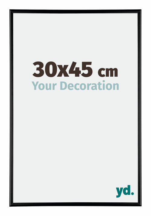 Austin Aluminium Cadre Photo 30x45cm Noir Brillant De Face Mesure | Yourdecoration.fr