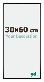 Austin Aluminium Cadre Photo 30x60cm Noir Brillant De Face Mesure | Yourdecoration.fr