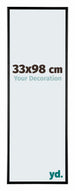 Austin Aluminium Cadre Photo 33x98cm Noir Brillant De Face Mesure | Yourdecoration.fr