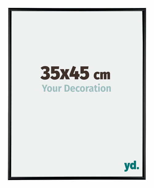 Austin Aluminium Cadre Photo 35x45cm Noir Brillant De Face Mesure | Yourdecoration.fr