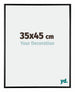 Austin Aluminium Cadre Photo 35x45cm Noir Brillant De Face Mesure | Yourdecoration.fr