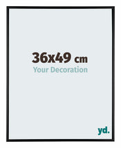 Austin Aluminium Cadre Photo 36x49cm Noir Brillant De Face Mesure | Yourdecoration.fr
