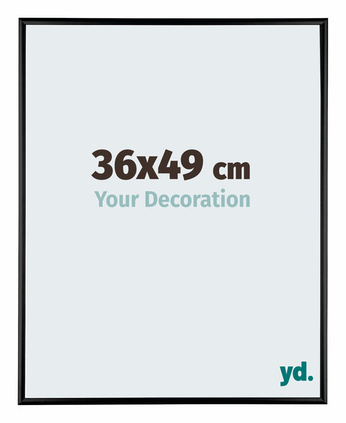 Austin Aluminium Cadre Photo 36x49cm Noir Brillant De Face Mesure | Yourdecoration.fr