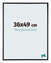 Austin Aluminium Cadre Photo 36x49cm Noir Brillant De Face Mesure | Yourdecoration.fr