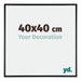 Austin Aluminium Cadre Photo 40x40cm Noir Brillant De Face Mesure | Yourdecoration.fr