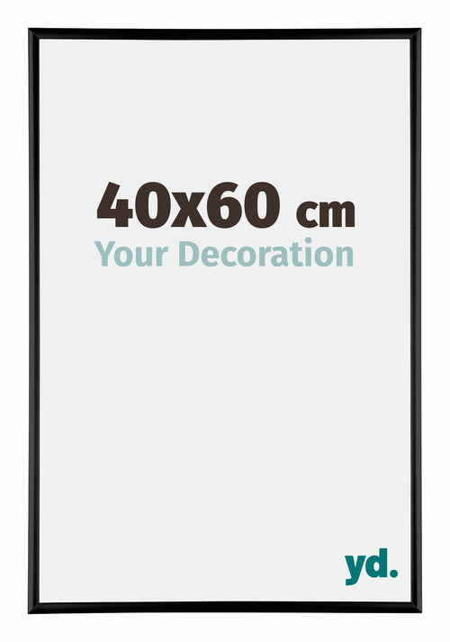 Austin Aluminium Cadre Photo 40x60cm Noir Brillant De Face Mesure | Yourdecoration.fr