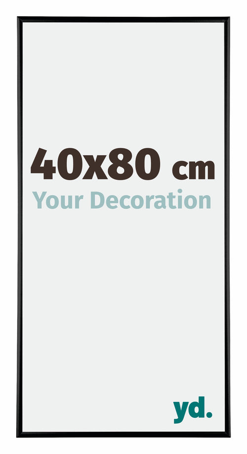 Austin Aluminium Cadre Photo 40x80cm Noir Brillant De Face Mesure | Yourdecoration.fr
