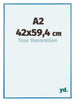 Austin Aluminium Cadre Photo 42x59 4cm A2 Acier Blue De Face Mesure | Yourdecoration.fr