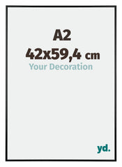 Austin Aluminium Cadre Photo 42x59 4cm A2 Noir Brillant De Face Mesure | Yourdecoration.fr
