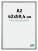 Austin Aluminium Cadre Photo 42x59 4cm A2 Noir Brillant De Face Mesure | Yourdecoration.fr