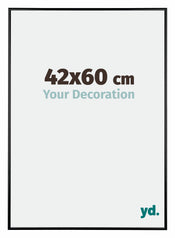 Austin Aluminium Cadre Photo 42x60cm Noir Brillant De Face Mesure | Yourdecoration.fr