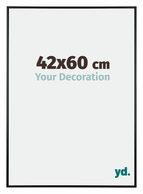 Austin Aluminium Cadre Photo 42x60cm Noir Brillant De Face Mesure | Yourdecoration.fr