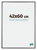 Austin Aluminium Cadre Photo 42x60cm Noir Brillant De Face Mesure | Yourdecoration.fr
