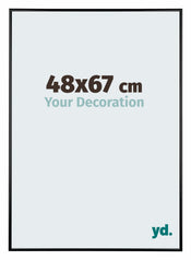 Austin Aluminium Cadre Photo 48x67cm Noir Brillant De Face Mesure | Yourdecoration.fr