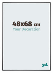 Austin Aluminium Cadre Photo 48x68cm Noir Brillant De Face Mesure | Yourdecoration.fr