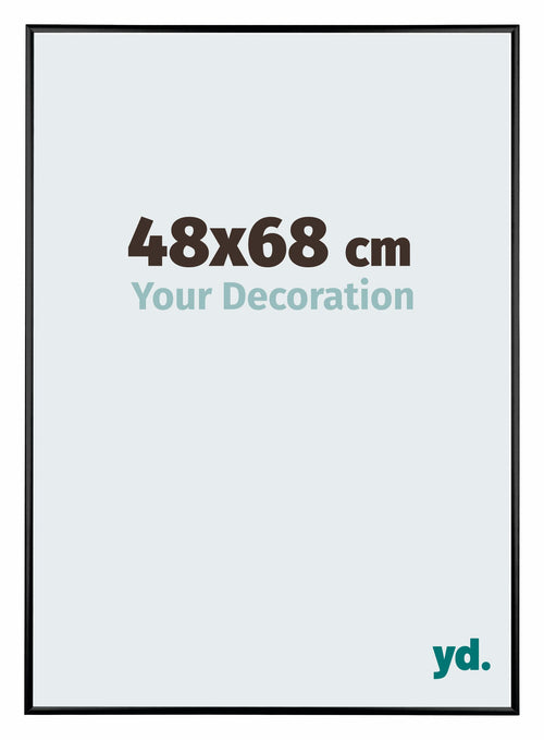 Austin Aluminium Cadre Photo 48x68cm Noir Brillant De Face Mesure | Yourdecoration.fr